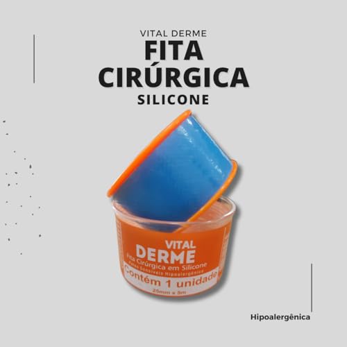 Fita Cirúrgica de Silicone 25mm x 5m Vital Derme | Adesivo Hipoalergênico para Cicatrizes e Queloides | Impermeável, Reposicionável e Suave para Peles Sensíveis