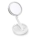 Vanity Travel Mirror - VAKOO Portable LED Makeup Mirror, Compact Folding 1X/10X Magnifying Vanity Mirror, Cosmetic Makeup Mirror for Bathroom/Table/Home Decorative