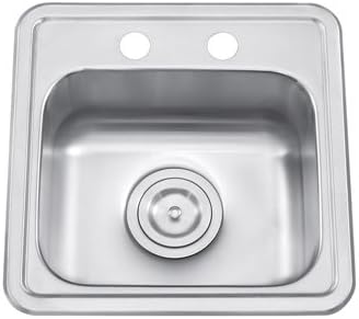 Sink Smart Small Single Bowl Bar/Prep Drop-In Sink Durable Stainless Steel Finish Satin - 18 Gauge