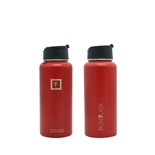 Iron Flask Sports Water Bottle 32 Oz, 40 Oz, or 64 Oz, 3 Lids