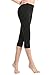 ABUSA Women's Cotton Workout Leggings Capris Power Flex Yoga Pants XXL Black