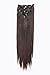 SWACC Women 22 Inches Straight Full Head 7 Separate Pieces Heat Resistance Synthetic Hair Clip in Hair Extensions (Chestnut Brown-6#)