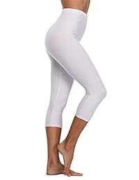 VOGUEMAX Mallas capri para dama de cintura alta y suave, 3 4