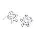 SA 925 Sterling Silver Star Earrings, Flat Back Earrings Silver Jewelry Cute Ear Rings For Birthday Party Gift Sparkly Statement Fashion Stud Earring