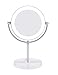 Milzie Portable Double Sided Makeup Mirror with Natural White LED Lights, 1x/10x Magnification Lighted Makeup Mirror for Bathroom or Bedroom Countertop, with Rechargeable Battery and Wireless