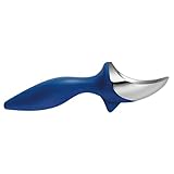 Tovolo Tilt Up Ice Cream Scoop, Ergonomically Balanced Handle, Chrome Plated, Dishwasher Safe, Stratus Blue