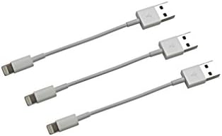 SeattleTech Pack of 3 New 10cm 4in 8Pin Short Charge USB Data Cable for iPhone 5 5S iPod-White