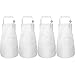 Yaomiao 4 Pieces Kids Apron with Pocket Children Adjustable Chef Apron for Cooking Baking Painting (White,S for 2-6 Age)