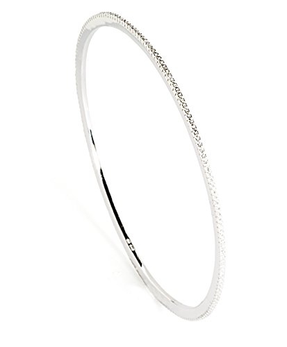 Sterling silver cz bangle bracelet rhodium plated round…