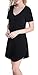 Chamllymers Cotton Sleep Shirts for Women Soft Sleepwear Loose Fit Night Shirts V-neck Nightgowns Black L
