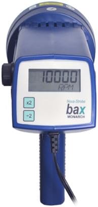 Monarch Nova-Strobe BAX 230 Digital Portable Stroboscope with Spare Lamp and Latching Carrying Case, 7.81" H x 9" L x 3.66" W