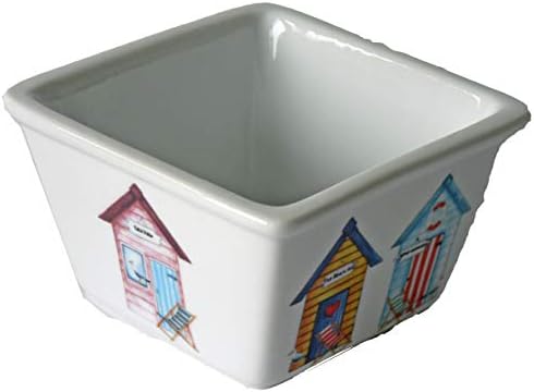 Small Beach hut Design deep Square Dish for Individual portions or Servings (Set of 5) (6 Dishes)