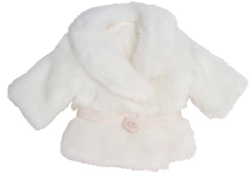 Dress Doll Coat in Creamy White Fur fits American Girl Dolls Made by Sophia's, Fashion Forward Off-White Fur Doll Clothes Dress Coat fits 18 Inch Dolls for Special Occasions