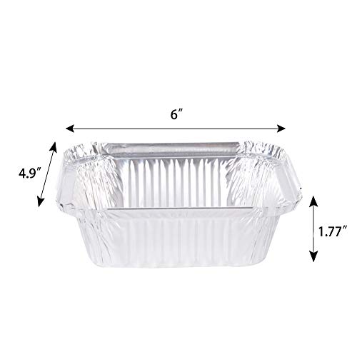 XIAFEI Disposable Durable Aluminum Oblong Foil Pans - 50 With Board Lids, Deep Disposable Steam Table Pans for Baking, Roasting, Broiling, Cooking