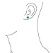 Minimalist Simple Plain Gemstone Blue Stabilized Turquoise Round Ball Stud Earrings For Women .925 Sterling Silver 8 MM