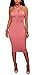 Rela Bota Women's Bodycon Sleeveless Hatler Zipper Sexy Party Midi Dress Clubwear Large Pink
