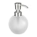 InterDesign York Glass Soap Dispenser Pump for Body Moisturizer, Liquid Hand Soap, Sanitizer or Aromatherapy Lotion - Frost/Brushed Nickel
