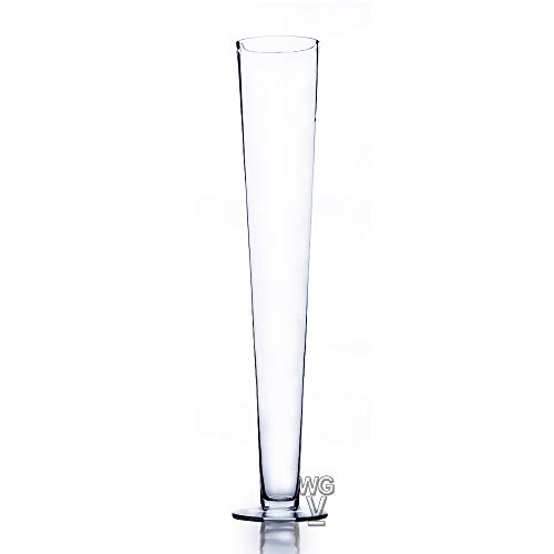 24" Glass Trumpet Vase Home & Kitchen