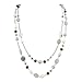 Bocar Long Necklaces for Women Trendy, Boho Layered Crystal Beaded Collar Necklaces for Women, Fashion Statement Necklaces Jewelry (Grey)