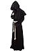 Cos2be MEDIEVAL PRIEST MONK ROBE-Hooded Cap Cloak for Wizard Sorcerer (M/Black)