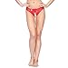 Deksias Women's Sexy Lace Underwear Open Crotch Thong Lingerie Panties (red)