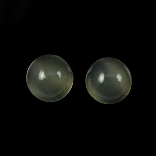 Matched Pair Moonstone Cabs Approx. 13 Carat Round Shape 12mm(5357)