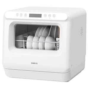 SAMKYO 工事不要 食洗機 1~3人用 食器洗い乾燥機 熱風送風乾燥 給水バケツ付き T40 ホワイト
