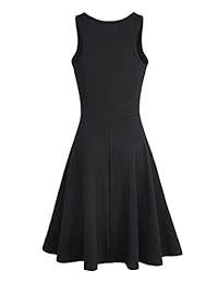 Missufe vestido sin mangas con espalda cruzada acampanada casual hasta la rodilla