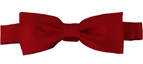 NYFASHION101 Boys' Solid Color Adjustable Pre-Tied Bow Ties, Crimson