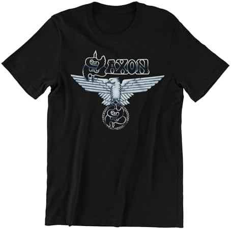 Amazon.com: Saxon T Shirt Strong Arm Of The Law Band Logo Official