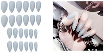False Nails Matte 24pcs Long Tips for 10 Pure Color Chip Gel for Nails Extensions Nail Tips Faux Ongles Fake Nails,10