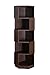ioHOMES Bassey Contemporary 5-Shelf Corner Bookcase Display Stand with Zig-Zagging Shelves, Espresso
