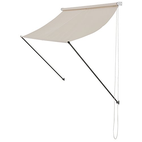 pro.tec Markise 'Malaga' 200 x 120 cm in Sandfarben Beige Witterungsbeständig Sonnenschutz Beschattung Terrasse Garten – Bild 3