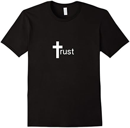 Mens Trust Cross - Christian themed Crucifix, Trust in God Medium Black
