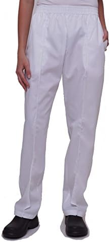 Lizzy B Elastic Scrub Pants, White, XL