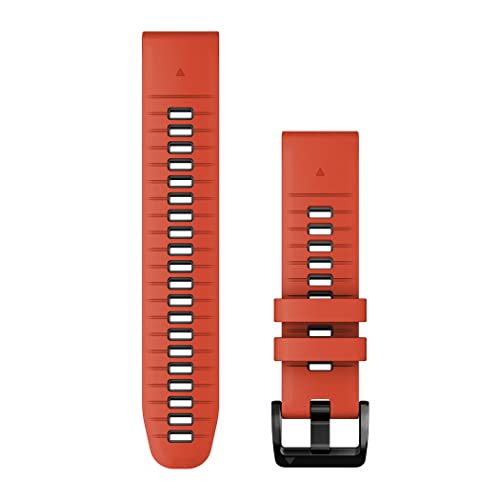 Garmin 22mm QuickFit watch band, Silicone, Flame Red/Graphite