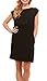 Womens Stylish Sleeveless Elegant Dress - Prints and Solid Colors with Elastic Waistband, Black-L