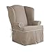 Serta | Relaxed Fit Durable Cotton Twill Canvas Furniture Slipcover, Reversible Fabric (Wingback Chair, Taupe/Ivory)