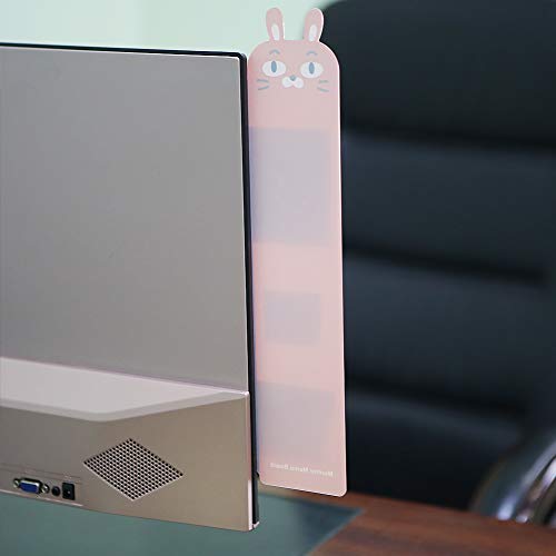 Pack of 2 Left & Right Cartoon Computer Monitors Side Panel/Memo Pads/Sticky Boards/Message Board/Notes Holder for Computer Screen(Rabbit)
