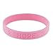 Forge Pink Ribbon Heart Breast Cancer Awareness Wristbands Hope Strength Courage Silicone Bracelets (10 Bracelets)