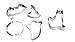 Halloween Cookie Cutters - Stainless Steel 5 Piece Set (Pumpkin, Ghost, Cat, Bat, Witch's Hat)