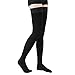 TOFLY Thigh High Compression Stockings, Opaque, Firm Support 20-30 mmHg Gradient Compression with Silicone Band, Closed Toe Compression Stockings, Treatment Swelling, Varicose Veins, Edema. Black S