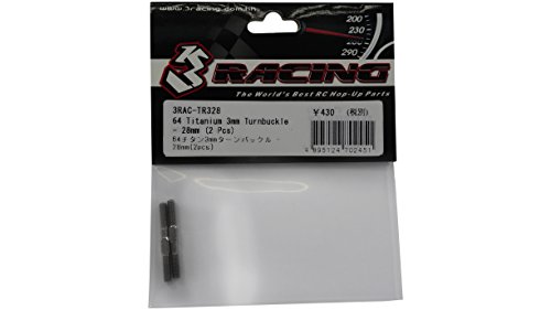 3Racing #3RAC-TR328 64 Titanium 3mm Turnbuckle - 28mm (2 Pcs) for 3Racing All