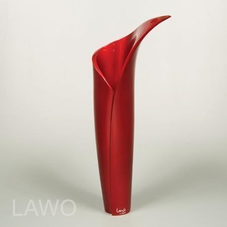 Lawo 102378 Lacquer Design Vase Neela Burgundy Red Art Deco Paint
