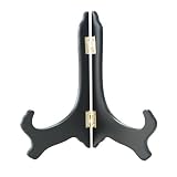 Feng Shui Import Rubber Finished Wooden Plate Easel, 6" L x 6" H, Black
