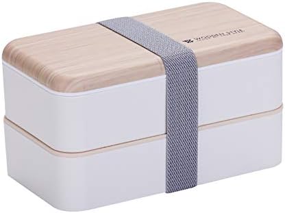 Lunchbox, Double Sealed Bento Box with Chopsticks Spoon Office Organic School Lunch Box Picnic, Applicable in Microwave Dishwasher Degradable, BPA Free