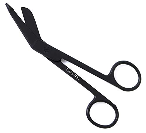 MEDICAL PRO-Medical and Nursing Lister Bandage Scissors;-Black Titanium-Supreme Grade, Made of High Grade Surgical Stainless Steel, 5.5"-140-10008BT
