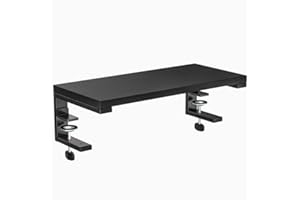 ARES WING 22 inches Desk Extender Shelf, 22"x 9.8" Versatile Clamp on Desk Shelf, Heavy Duty Desktop Organizer for Gaming and Office Accessories, Black