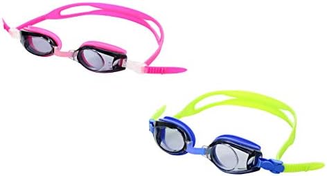 SPORTS WORLD VISION Optical Swimming Goggles Minus & Plus Powers for Children Kids Pink & Blue
