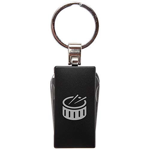 Drums Mini Multitool Keychain With 8 Functions - Laser Engraved Pocket Tool With Scissors - Black Metal Edc Keychain Tool Gift